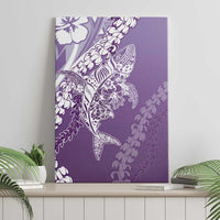 Hawaii Puakenikeni And Maile Lei Canvas Wall Art Violet Polynesian Shark Tattoo DT05 - Polynesian Pride
