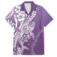 Hawaii Puakenikeni And Maile Lei Family Matching Off The Shoulder Long Sleeve Dress and Hawaiian Shirt Violet Polynesian Shark Tattoo DT05