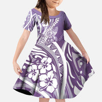 Hawaii Puakenikeni And Maile Lei Family Matching Summer Maxi Dress and Hawaiian Shirt Violet Polynesian Shark Tattoo DT05