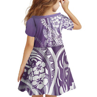 Hawaii Puakenikeni And Maile Lei Family Matching Tank Maxi Dress and Hawaiian Shirt Violet Polynesian Shark Tattoo DT05