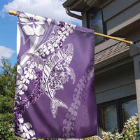 Hawaii Puakenikeni And Maile Lei Garden Flag Violet Polynesian Shark Tattoo DT05