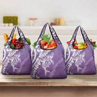 Hawaii Puakenikeni And Maile Lei Grocery Bag Violet Polynesian Shark Tattoo DT05 3-pack One Size Violet - Polynesian Pride