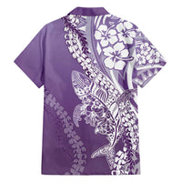 Hawaii Puakenikeni And Maile Lei Hawaiian Shirt Violet Polynesian Shark Tattoo DT05 - Polynesian Pride
