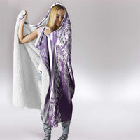 Hawaii Puakenikeni And Maile Lei Hooded Blanket Violet Polynesian Shark Tattoo DT05 - Polynesian Pride