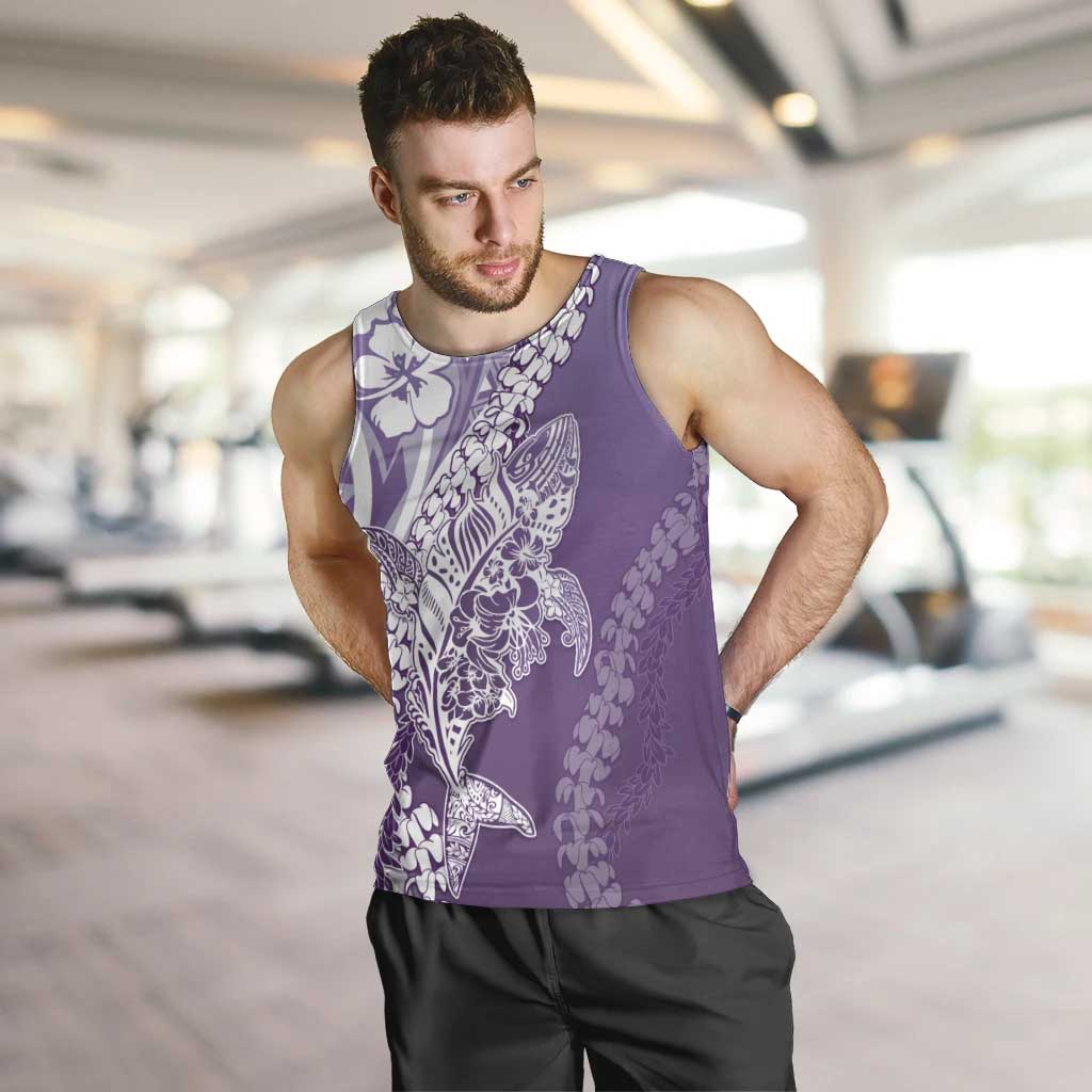 Hawaii Puakenikeni And Maile Lei Men Tank Top Violet Polynesian Shark Tattoo DT05 Violet - Polynesian Pride