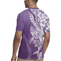 Hawaii Puakenikeni And Maile Lei Rugby Jersey Violet Polynesian Shark Tattoo DT05 - Polynesian Pride