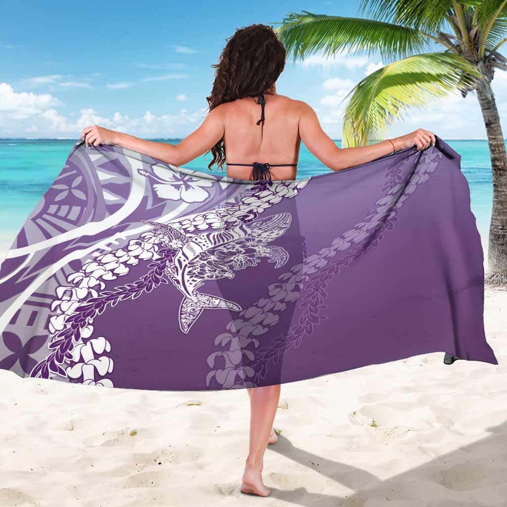 Hawaii Puakenikeni And Maile Lei Sarong Violet Polynesian Shark Tattoo DT05