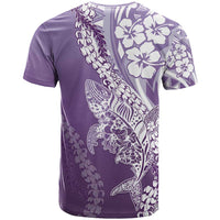 Hawaii Puakenikeni And Maile Lei T Shirt Violet Polynesian Shark Tattoo DT05