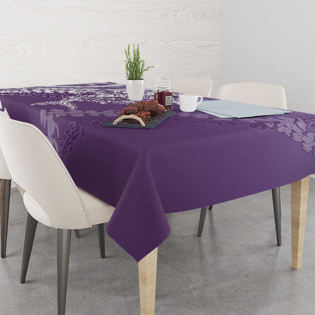 Hawaii Puakenikeni And Maile Lei Tablecloth Violet Polynesian Shark Tattoo DT05 - Polynesian Pride