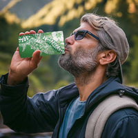 Hawaii Puakenikeni And Maile Lei 4 in 1 Can Cooler Tumbler Green Polynesian Shark Tattoo DT05