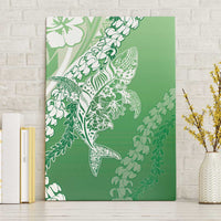 Hawaii Puakenikeni And Maile Lei Canvas Wall Art Green Polynesian Shark Tattoo DT05 Without Frame Green - Polynesian Pride