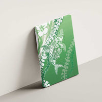 Hawaii Puakenikeni And Maile Lei Canvas Wall Art Green Polynesian Shark Tattoo DT05 - Polynesian Pride