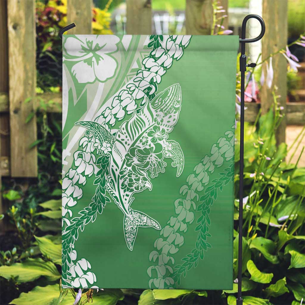 Hawaii Puakenikeni And Maile Lei Garden Flag Green Polynesian Shark Tattoo DT05