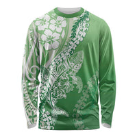 Hawaii Puakenikeni And Maile Lei Long Sleeve Shirt Green Polynesian Shark Tattoo DT05 Unisex Green - Polynesian Pride