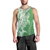 Hawaii Puakenikeni And Maile Lei Men Tank Top Green Polynesian Shark Tattoo DT05 - Polynesian Pride