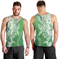 Hawaii Puakenikeni And Maile Lei Men Tank Top Green Polynesian Shark Tattoo DT05 - Polynesian Pride