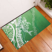 Hawaii Puakenikeni And Maile Lei Rubber Doormat Green Polynesian Shark Tattoo DT05 - Polynesian Pride
