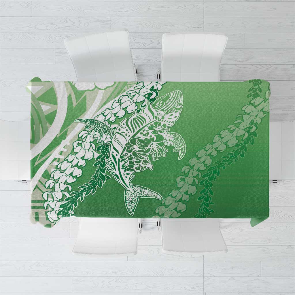 Hawaii Puakenikeni And Maile Lei Tablecloth Green Polynesian Shark Tattoo DT05 Green - Polynesian Pride