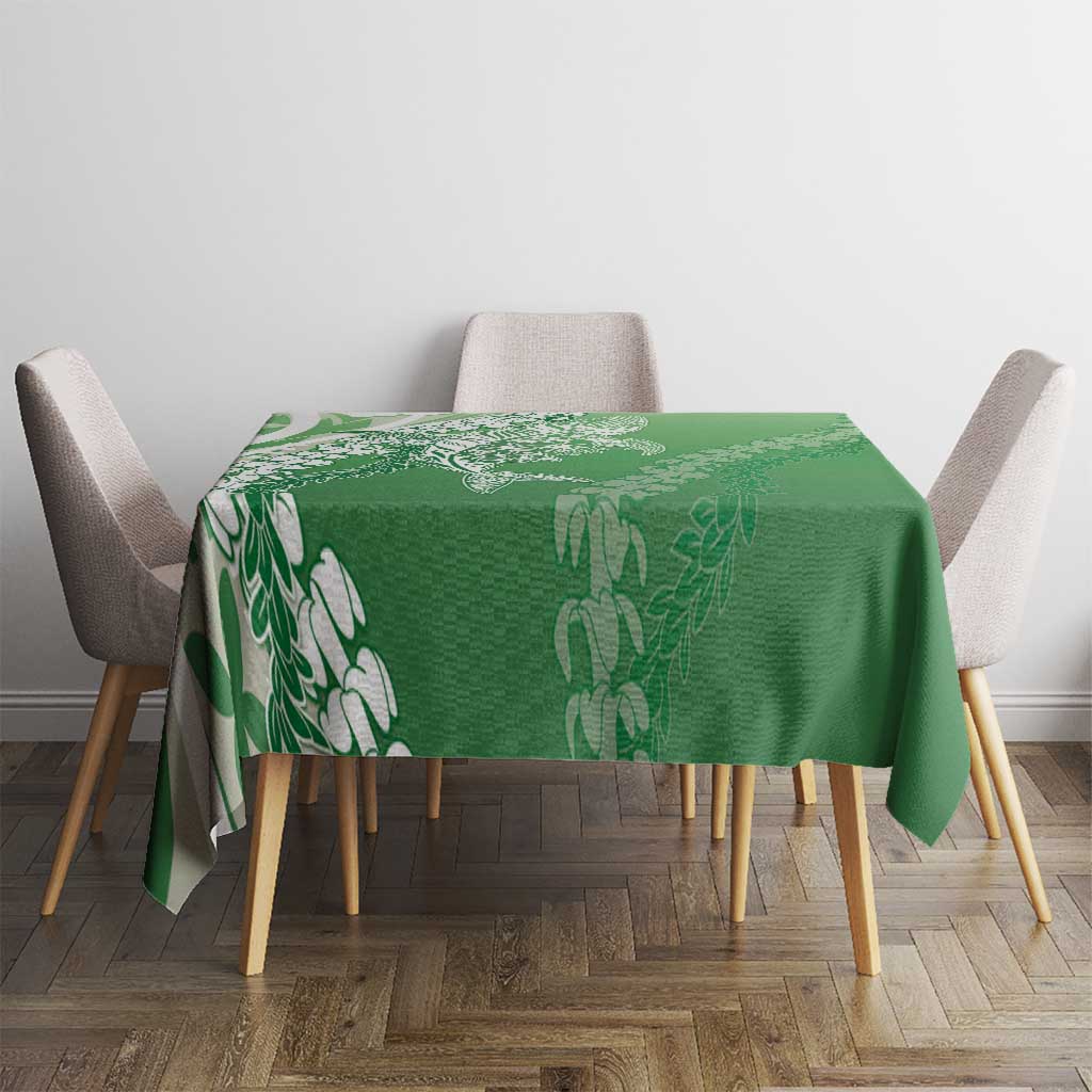 Hawaii Puakenikeni And Maile Lei Tablecloth Green Polynesian Shark Tattoo DT05 - Polynesian Pride