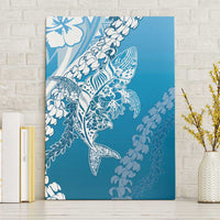 Hawaii Puakenikeni And Maile Lei Canvas Wall Art Blue Polynesian Shark Tattoo DT05 Without Frame Blue - Polynesian Pride