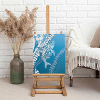 Hawaii Puakenikeni And Maile Lei Canvas Wall Art Blue Polynesian Shark Tattoo DT05 - Polynesian Pride
