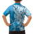 Hawaii Puakenikeni And Maile Lei Family Matching Off The Shoulder Long Sleeve Dress and Hawaiian Shirt Blue Polynesian Shark Tattoo DT05