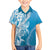 Hawaii Puakenikeni And Maile Lei Family Matching Off The Shoulder Long Sleeve Dress and Hawaiian Shirt Blue Polynesian Shark Tattoo DT05