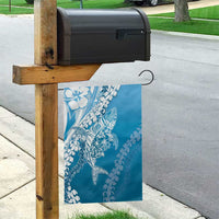 Hawaii Puakenikeni And Maile Lei Garden Flag Blue Polynesian Shark Tattoo DT05