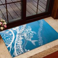 Hawaii Puakenikeni And Maile Lei Rubber Doormat Blue Polynesian Shark Tattoo DT05 - Polynesian Pride