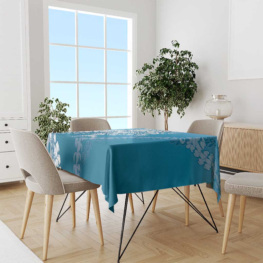 Hawaii Puakenikeni And Maile Lei Tablecloth Blue Polynesian Shark Tattoo DT05