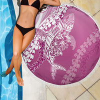 Hawaii Puakenikeni And Maile Lei Beach Blanket Pink Polynesian Shark Tattoo DT05 - Polynesian Pride