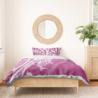 Hawaii Puakenikeni And Maile Lei Bedding Set Pink Polynesian Shark Tattoo DT05