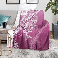 Hawaii Puakenikeni And Maile Lei Blanket Pink Polynesian Shark Tattoo DT05