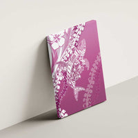 Hawaii Puakenikeni And Maile Lei Canvas Wall Art Pink Polynesian Shark Tattoo DT05 - Polynesian Pride