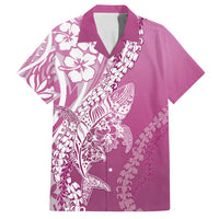 Hawaii Puakenikeni And Maile Lei Family Matching Summer Maxi Dress and Hawaiian Shirt Pink Polynesian Shark Tattoo DT05