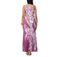 Hawaii Puakenikeni And Maile Lei Family Matching Tank Maxi Dress and Hawaiian Shirt Pink Polynesian Shark Tattoo DT05