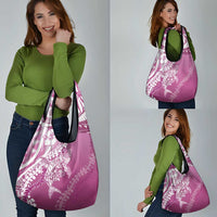Hawaii Puakenikeni And Maile Lei Grocery Bag Pink Polynesian Shark Tattoo DT05 - Polynesian Pride