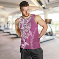 Hawaii Puakenikeni And Maile Lei Men Tank Top Pink Polynesian Shark Tattoo DT05 Pink - Polynesian Pride