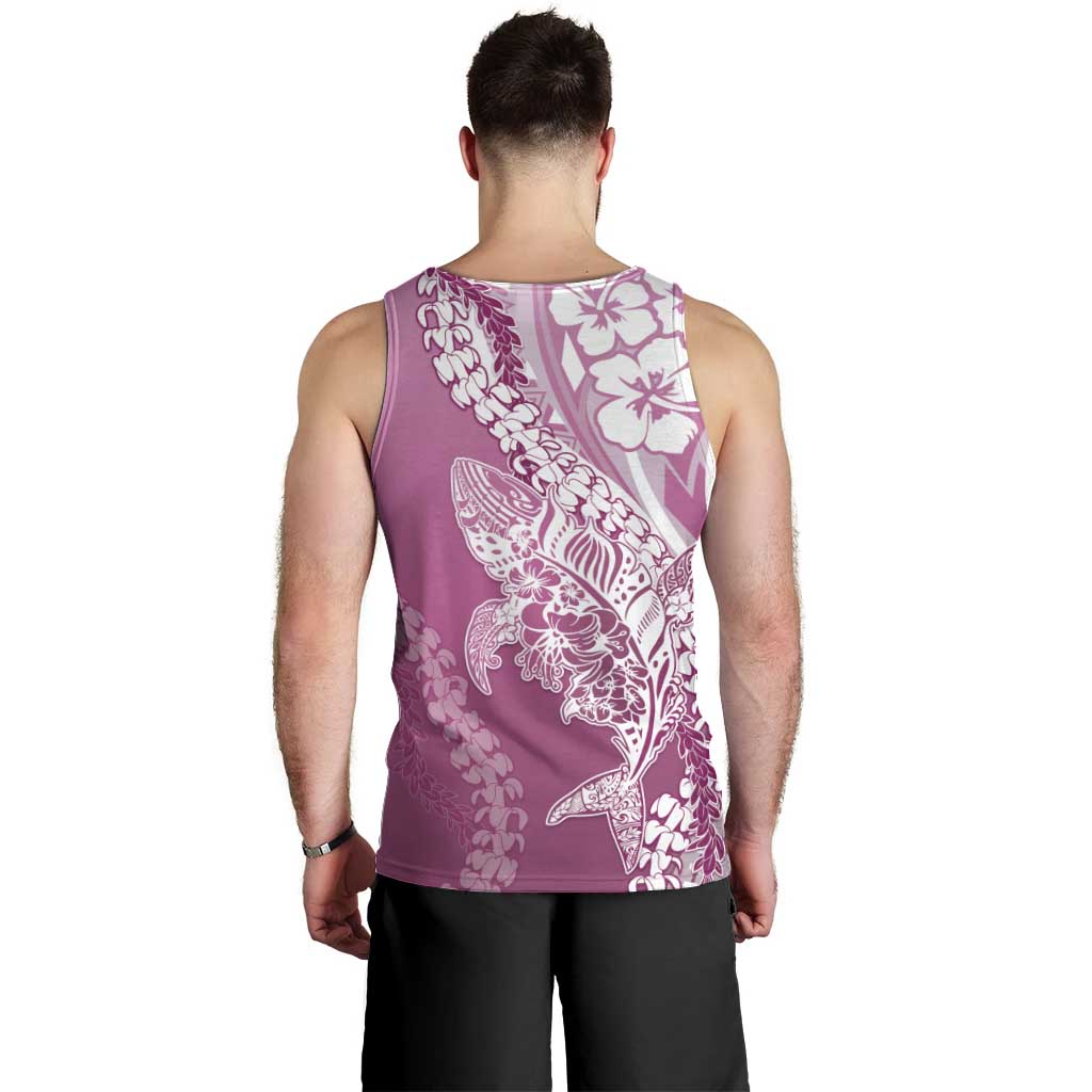 Hawaii Puakenikeni And Maile Lei Men Tank Top Pink Polynesian Shark Tattoo DT05 - Polynesian Pride