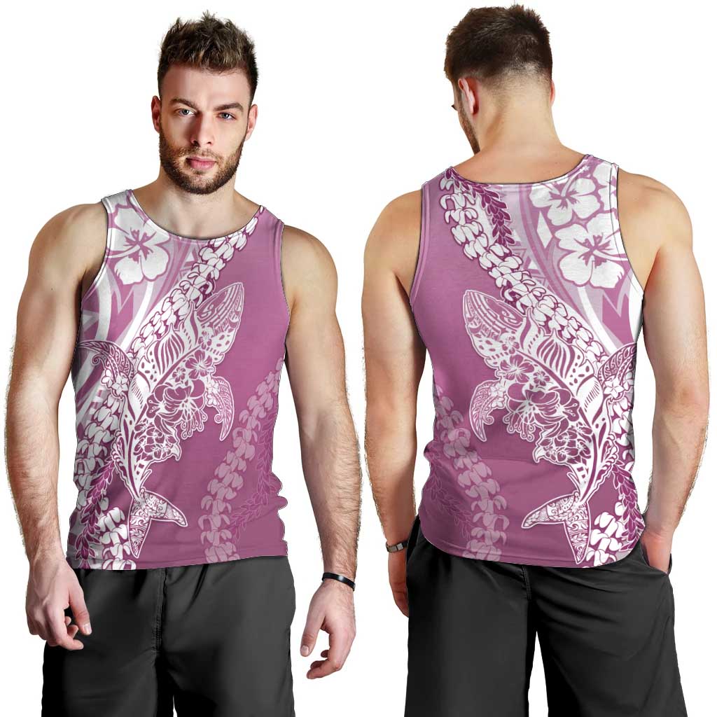 Hawaii Puakenikeni And Maile Lei Men Tank Top Pink Polynesian Shark Tattoo DT05 - Polynesian Pride