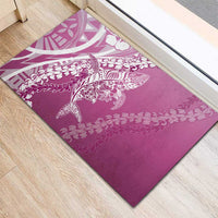 Hawaii Puakenikeni And Maile Lei Rubber Doormat Pink Polynesian Shark Tattoo DT05 - Polynesian Pride