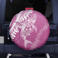 Hawaii Puakenikeni And Maile Lei Spare Tire Cover Pink Polynesian Shark Tattoo DT05