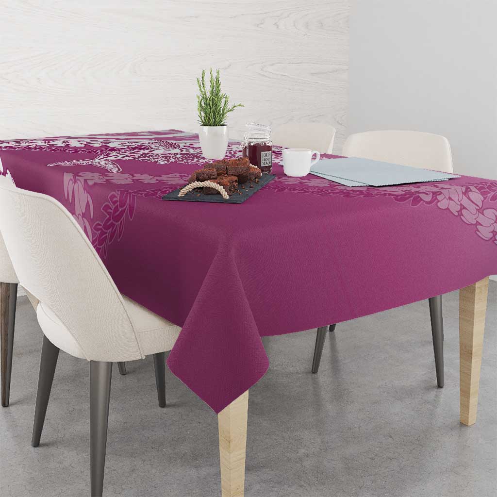 Hawaii Puakenikeni And Maile Lei Tablecloth Pink Polynesian Shark Tattoo DT05 - Polynesian Pride