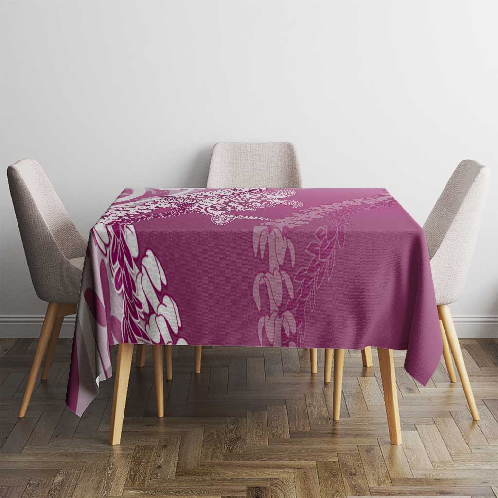Hawaii Puakenikeni And Maile Lei Tablecloth Pink Polynesian Shark Tattoo DT05 - Polynesian Pride