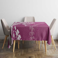 Hawaii Puakenikeni And Maile Lei Tablecloth Pink Polynesian Shark Tattoo DT05 - Polynesian Pride