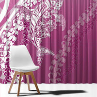 Hawaii Puakenikeni And Maile Lei Window Curtain Pink Polynesian Shark Tattoo DT05