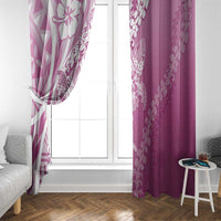 Hawaii Puakenikeni And Maile Lei Window Curtain Pink Polynesian Shark Tattoo DT05
