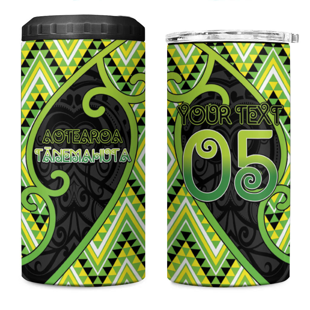 Custom Aotearoa Atua Tanemahuta 4 in 1 Can Cooler Tumbler God Of Forests Koru Patterns Koru Patterns
