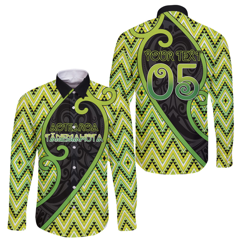 Custom Aotearoa Atua Tanemahuta Family Matching Off The Shoulder Long Sleeve Dress and Hawaiian Shirt God Of Forests Koru Patterns Koru Patterns