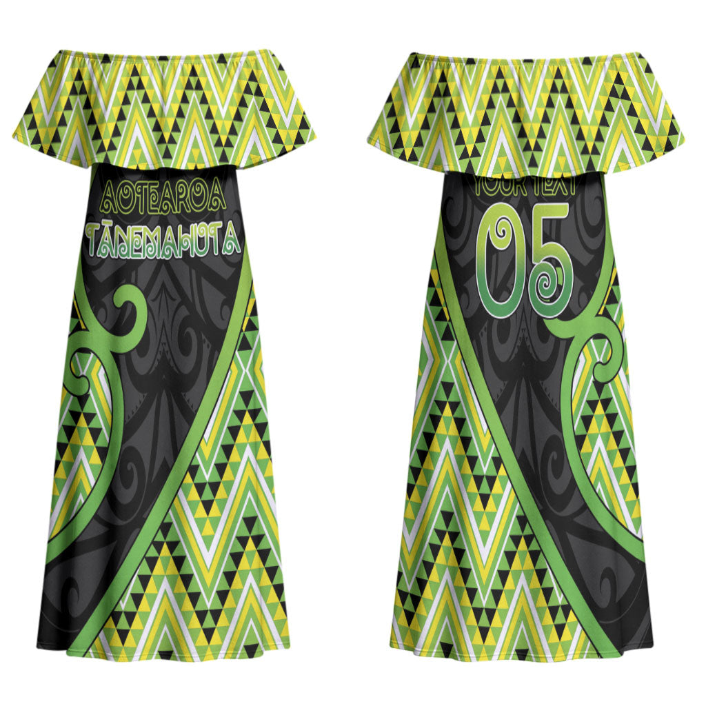 Custom Aotearoa Atua Tanemahuta Family Matching Off Shoulder Maxi Dress and Hawaiian Shirt God Of Forests Koru Patterns Koru Patterns